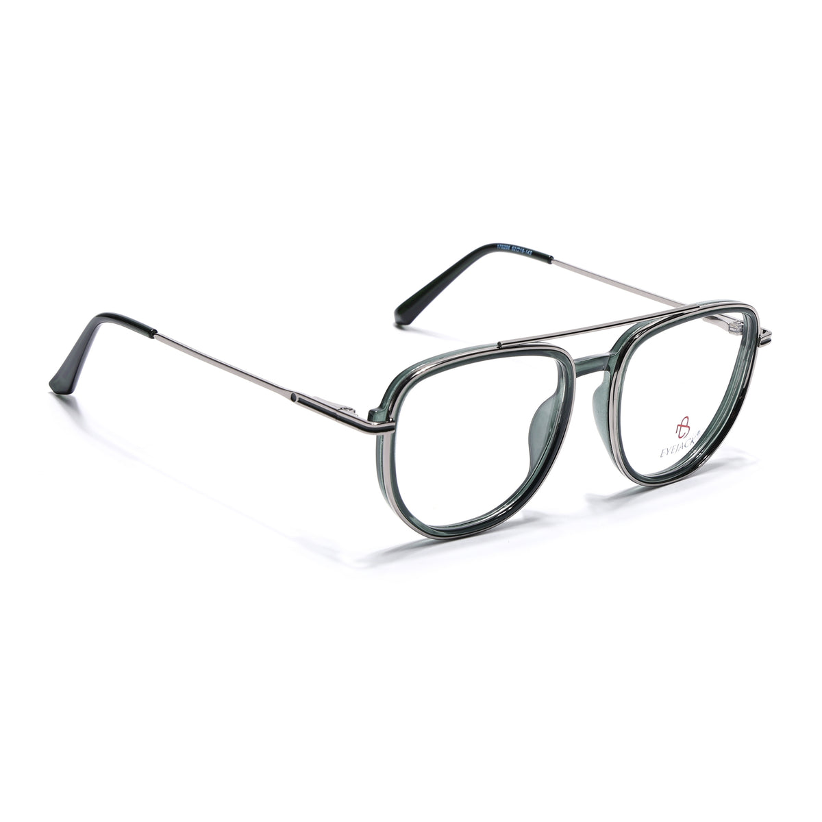 Eyejack Skyline Silver & Green Wayfarer Eyeglasses for Men & Women (170208FCL2035-C4)