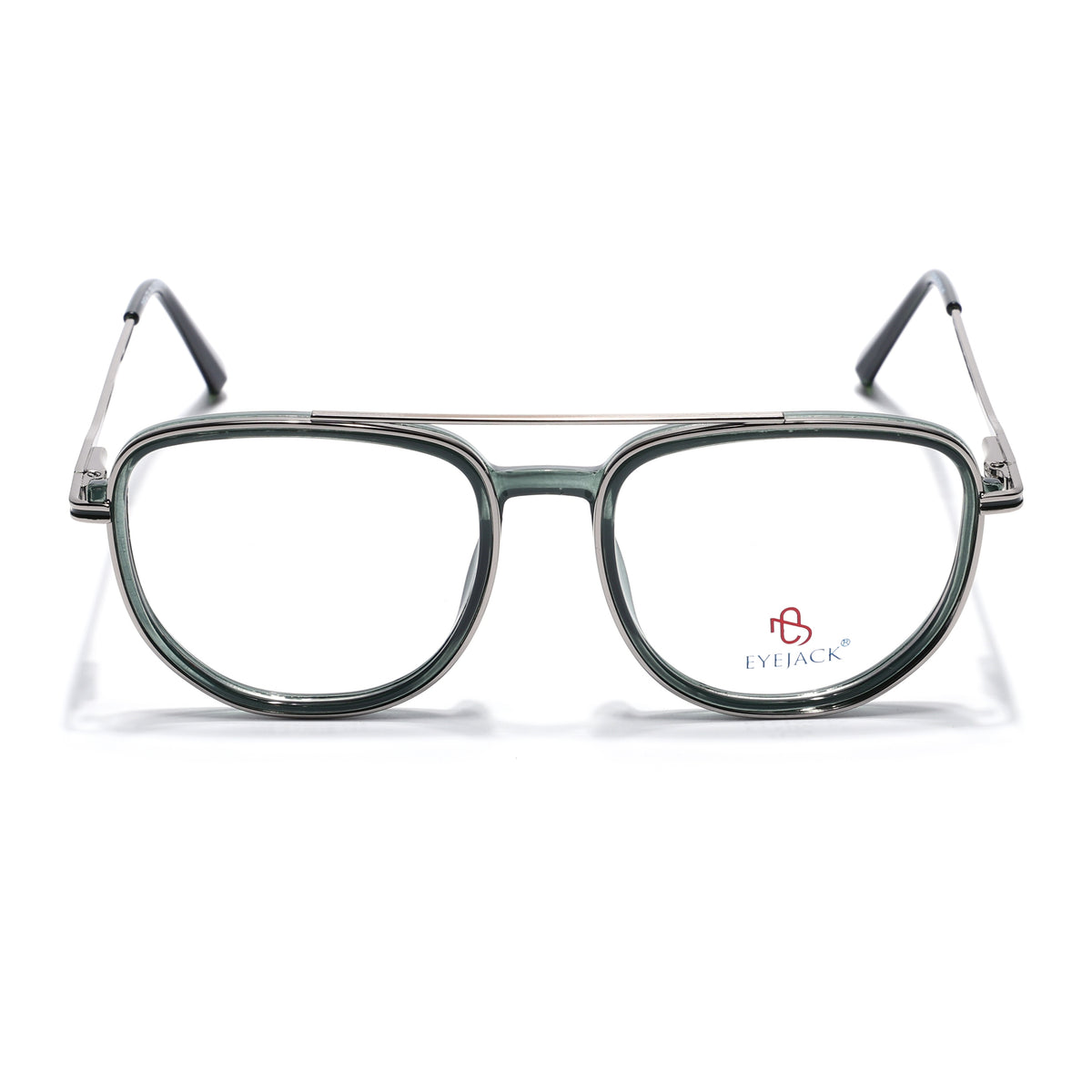 Eyejack Skyline Silver & Green Wayfarer Eyeglasses for Men & Women (170208FCL2035-C4)