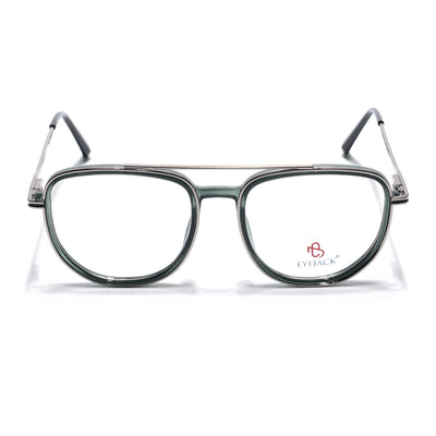 Eyejack Skyline Silver & Green Wayfarer Eyeglasses for Men & Women (170208FCL2035-C4)