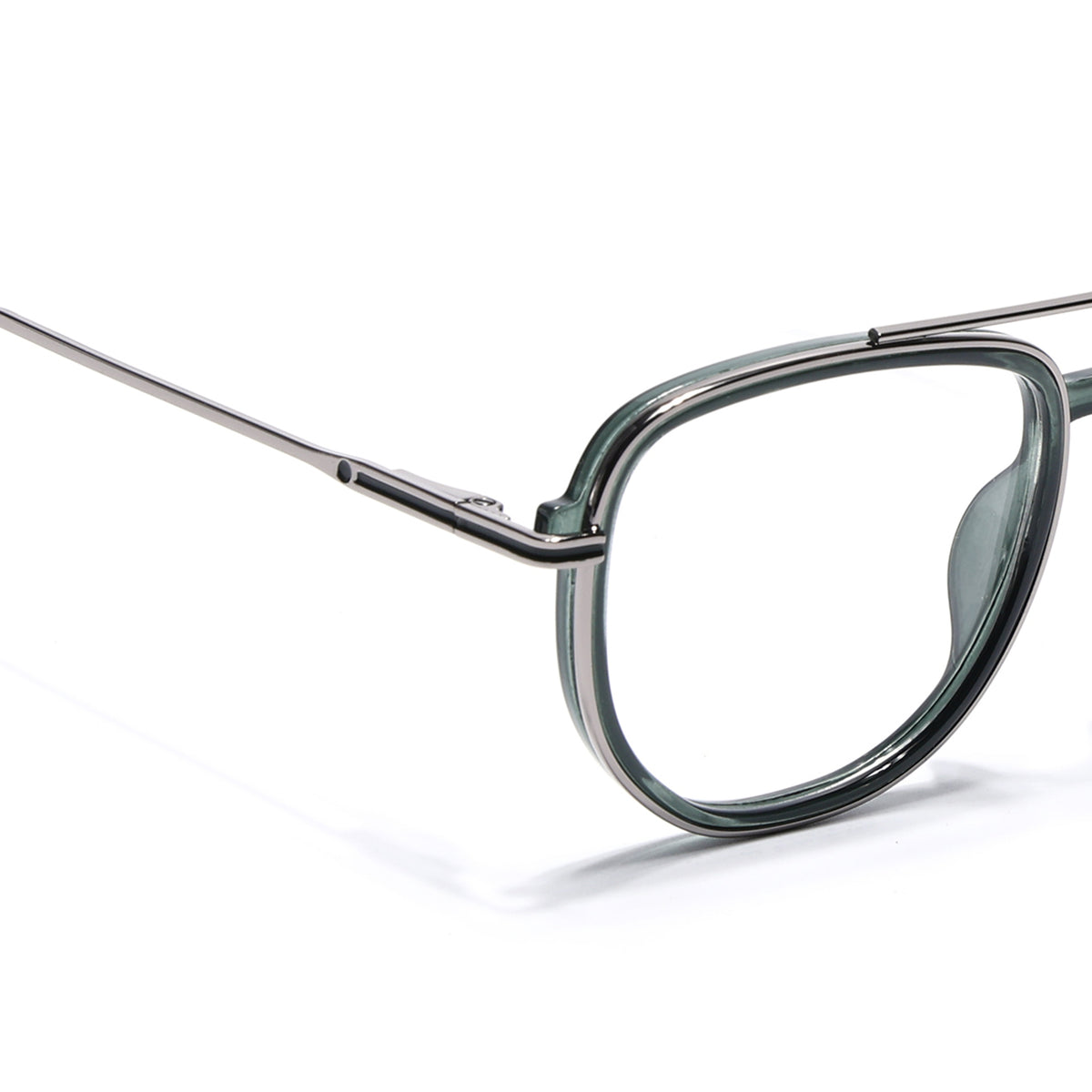 Eyejack Skyline Silver & Green Wayfarer Eyeglasses for Men & Women (170208FCL2035-C4)