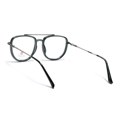 Eyejack Skyline Silver & Green Wayfarer Eyeglasses for Men & Women (170208FCL2035-C4)