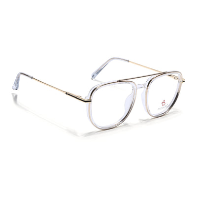 Eyejack Skyline Golden & Transparent Wayfarer Eyeglasses for Men & Women (170208FCL2036-C5)