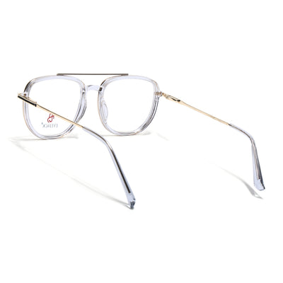 Eyejack Skyline Golden & Transparent Wayfarer Eyeglasses for Men & Women (170208FCL2036-C5)