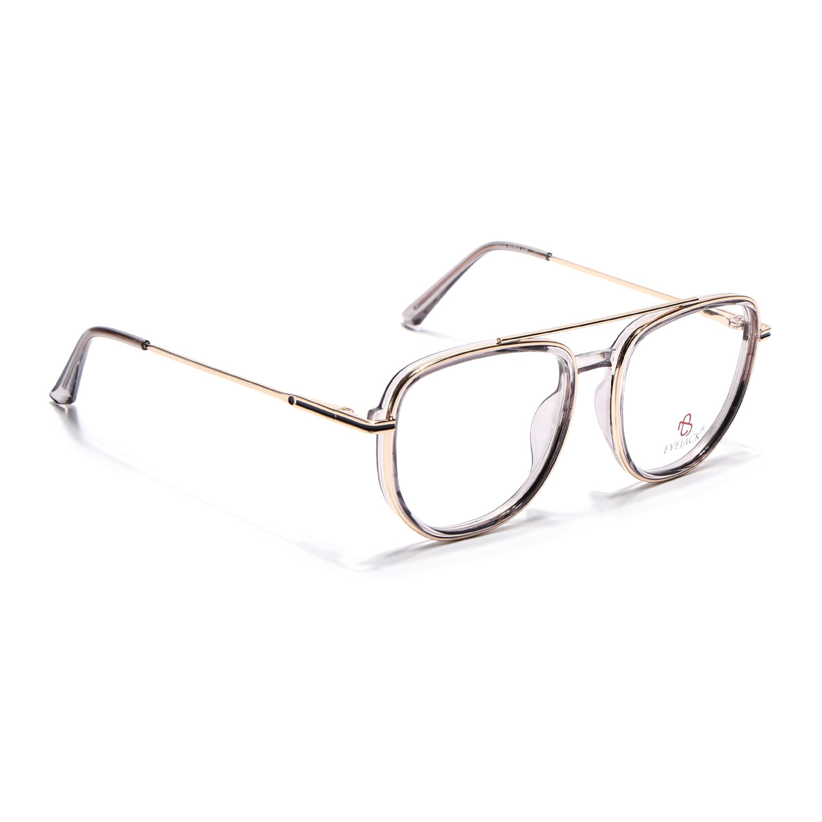 Eyejack Skyline Golden & Grey Wayfarer Eyeglasses for Men & Women (170208FCL2037-C6)
