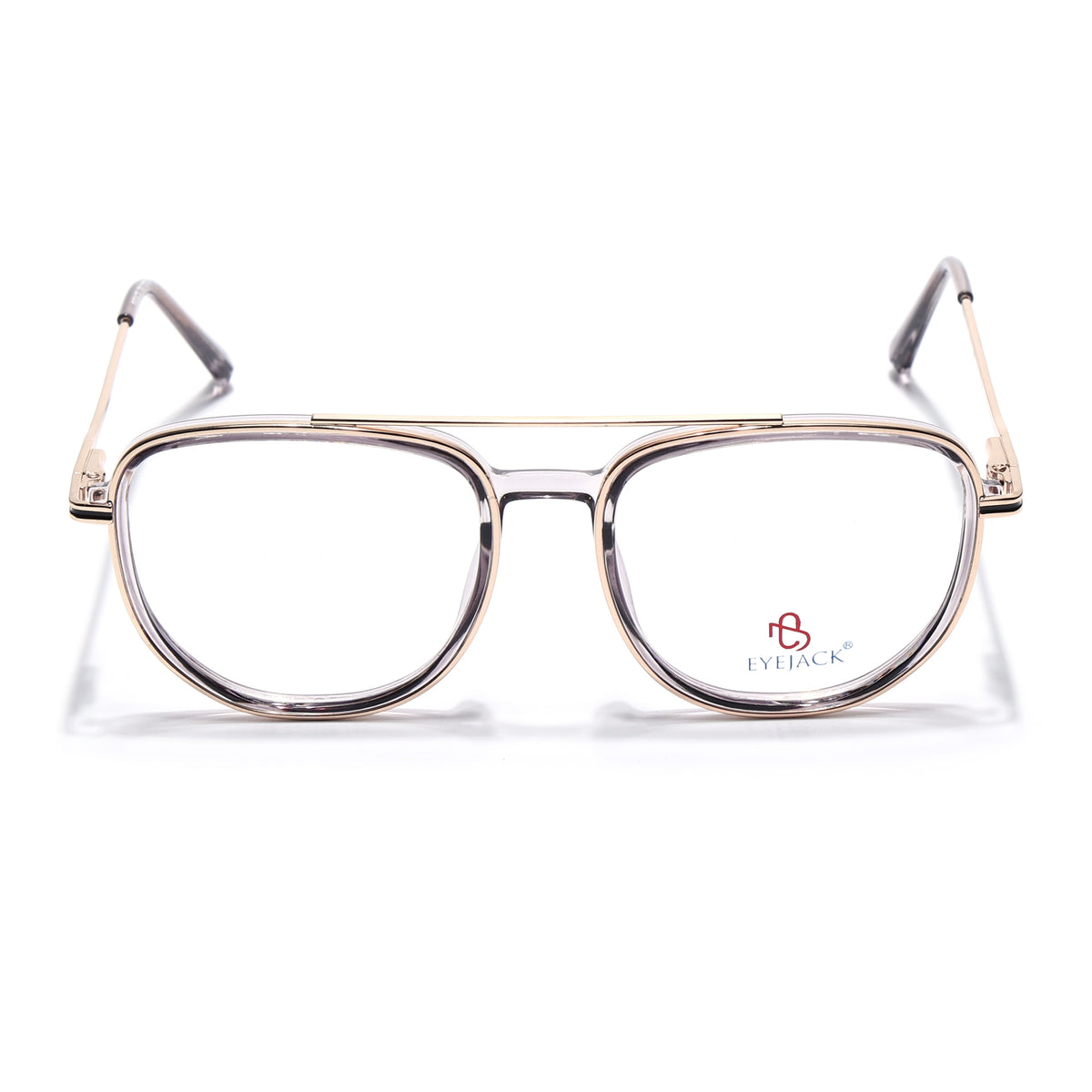 Eyejack Skyline Golden & Grey Wayfarer Eyeglasses for Men & Women (170208FCL2037-C6)