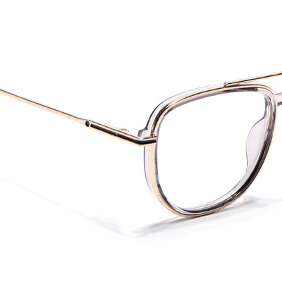 Eyejack Skyline Golden & Grey Wayfarer Eyeglasses for Men & Women (170208FCL2037-C6)