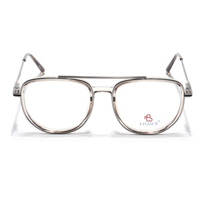 Eyejack Skyline Silver & Transparent Wayfarer Eyeglasses for Men & Women (170208FCL2038-C7)
