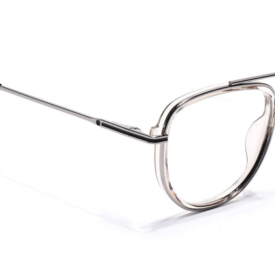 Eyejack Skyline Silver & Transparent Wayfarer Eyeglasses for Men & Women (170208FCL2038-C7)
