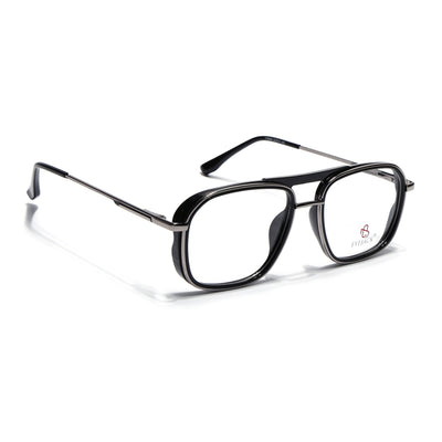Eyejack Skyline Black & Silver Wayfarer Eyeglasses for Men & Women (170209FCL2039-C1)
