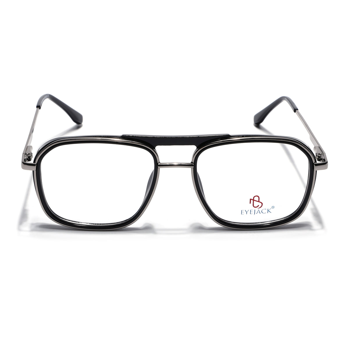 Eyejack Skyline Black & Silver Wayfarer Eyeglasses for Men & Women (170209FCL2039-C1)