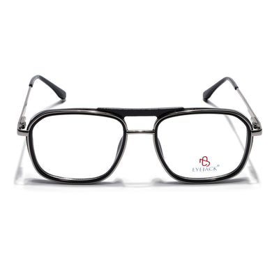 Eyejack Skyline Black & Silver Wayfarer Eyeglasses for Men & Women (170209FCL2039-C1)