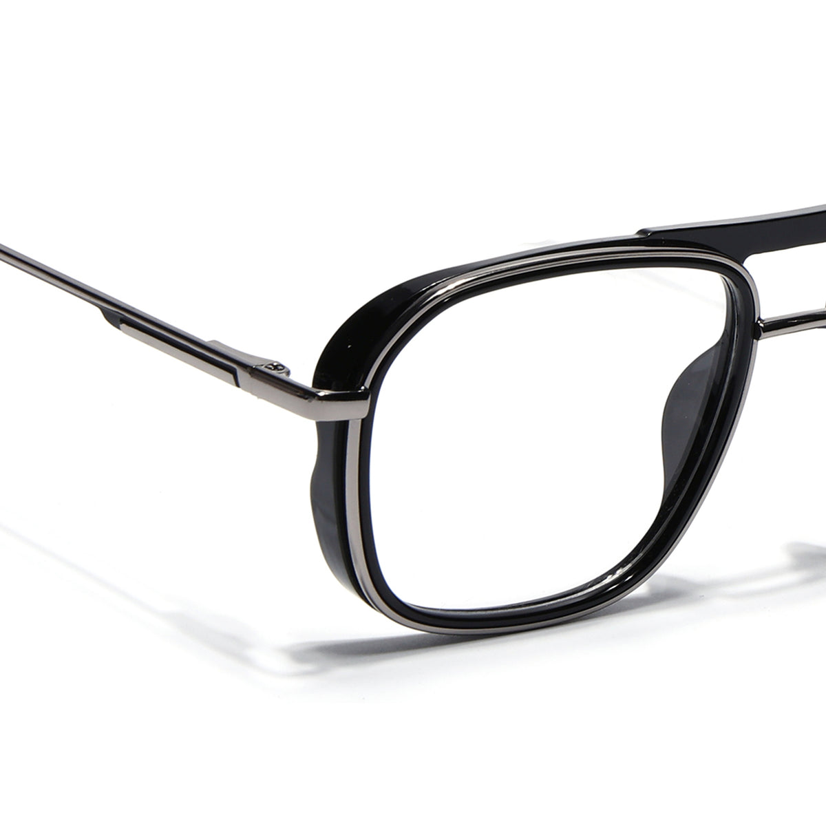Eyejack Skyline Black & Silver Wayfarer Eyeglasses for Men & Women (170209FCL2039-C1)