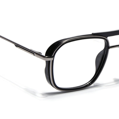 Eyejack Skyline Black & Silver Wayfarer Eyeglasses for Men & Women (170209FCL2039-C1)