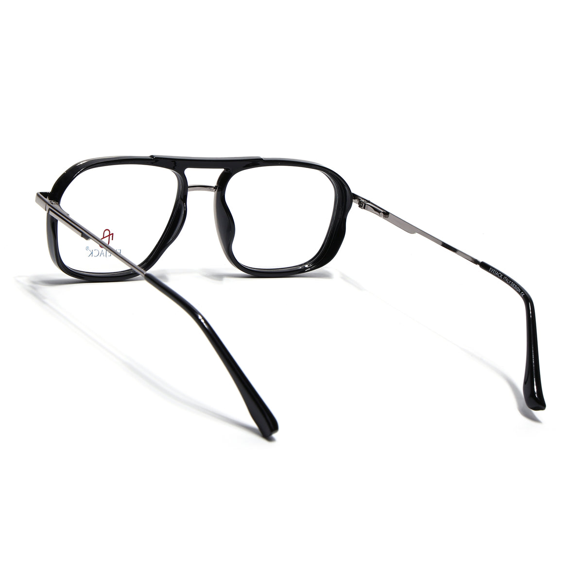 Eyejack Skyline Black & Silver Wayfarer Eyeglasses for Men & Women (170209FCL2039-C1)