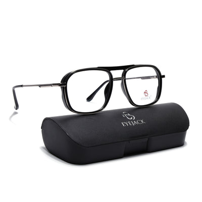 Eyejack Skyline Black & Silver Wayfarer Eyeglasses for Men & Women (170209FCL2039-C1)