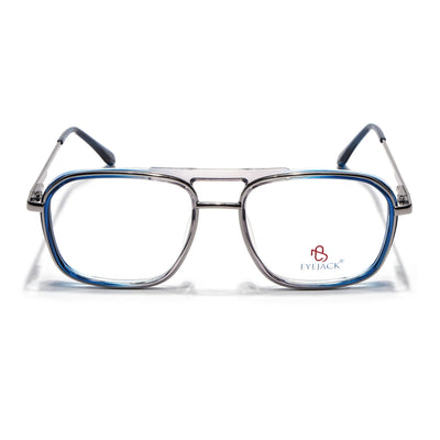 Eyejack Skyline Silver & Blue Wayfarer Eyeglasses for Men & Women (170209FCL2040-C2)
