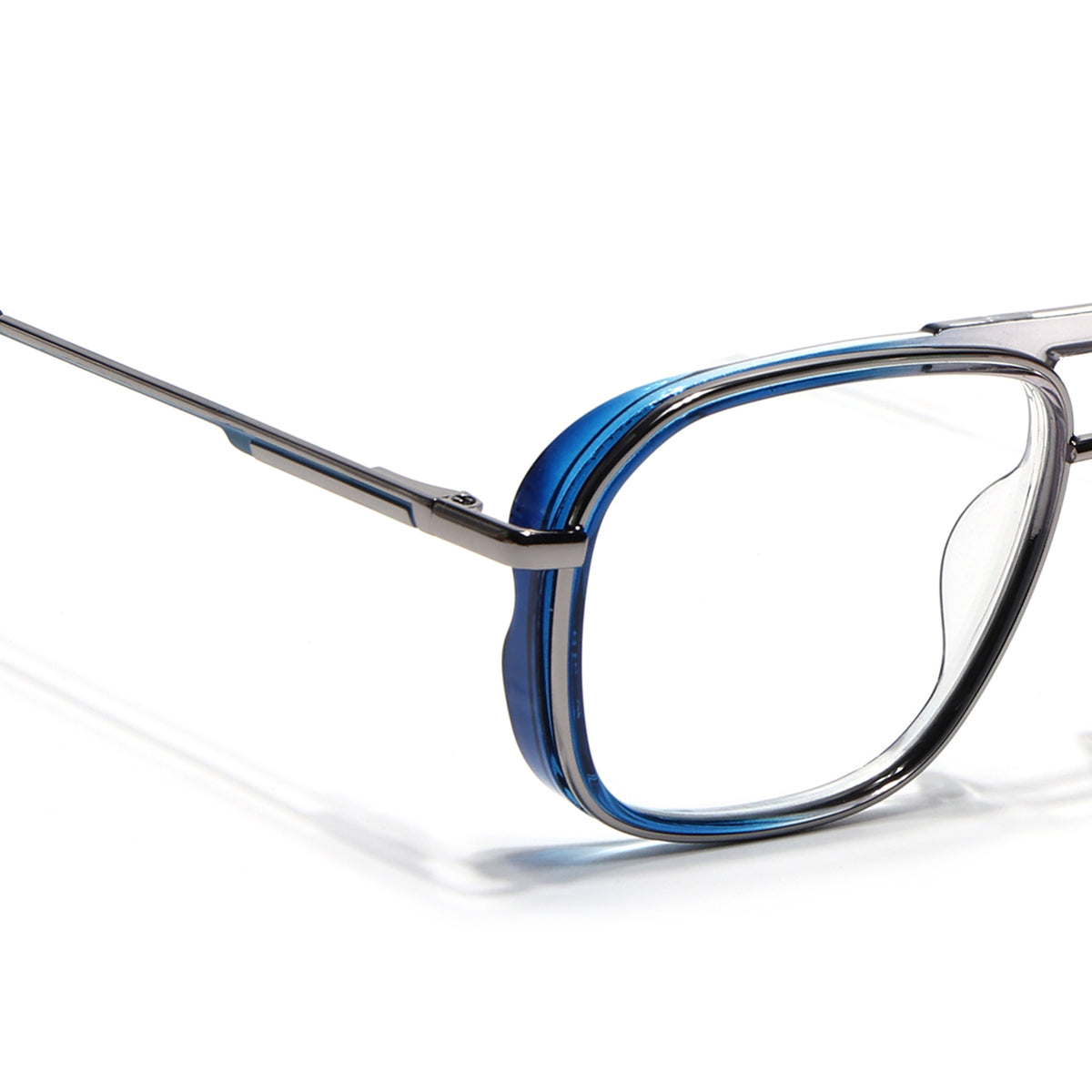 Eyejack Skyline Silver & Blue Wayfarer Eyeglasses for Men & Women (170209FCL2040-C2)