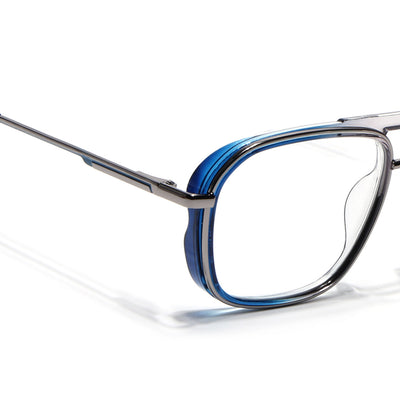 Eyejack Skyline Silver & Blue Wayfarer Eyeglasses for Men & Women (170209FCL2040-C2)