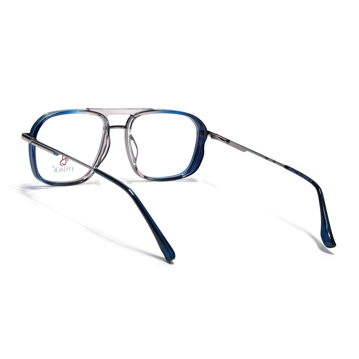 Eyejack Skyline Silver & Blue Wayfarer Eyeglasses for Men & Women (170209FCL2040-C2)
