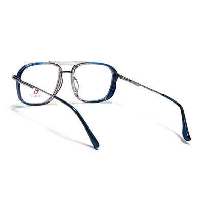 Eyejack Skyline Silver & Blue Wayfarer Eyeglasses for Men & Women (170209FCL2040-C2)