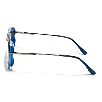 Eyejack Skyline Silver & Blue Wayfarer Eyeglasses for Men & Women (170209FCL2040-C2)