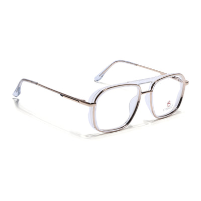 Eyejack Skyline Golden & Transparent Wayfarer Eyeglasses for Men & Women (170209FCL2041-C3)
