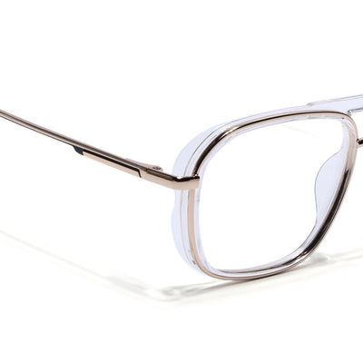 Eyejack Skyline Golden & Transparent Wayfarer Eyeglasses for Men & Women (170209FCL2041-C3)