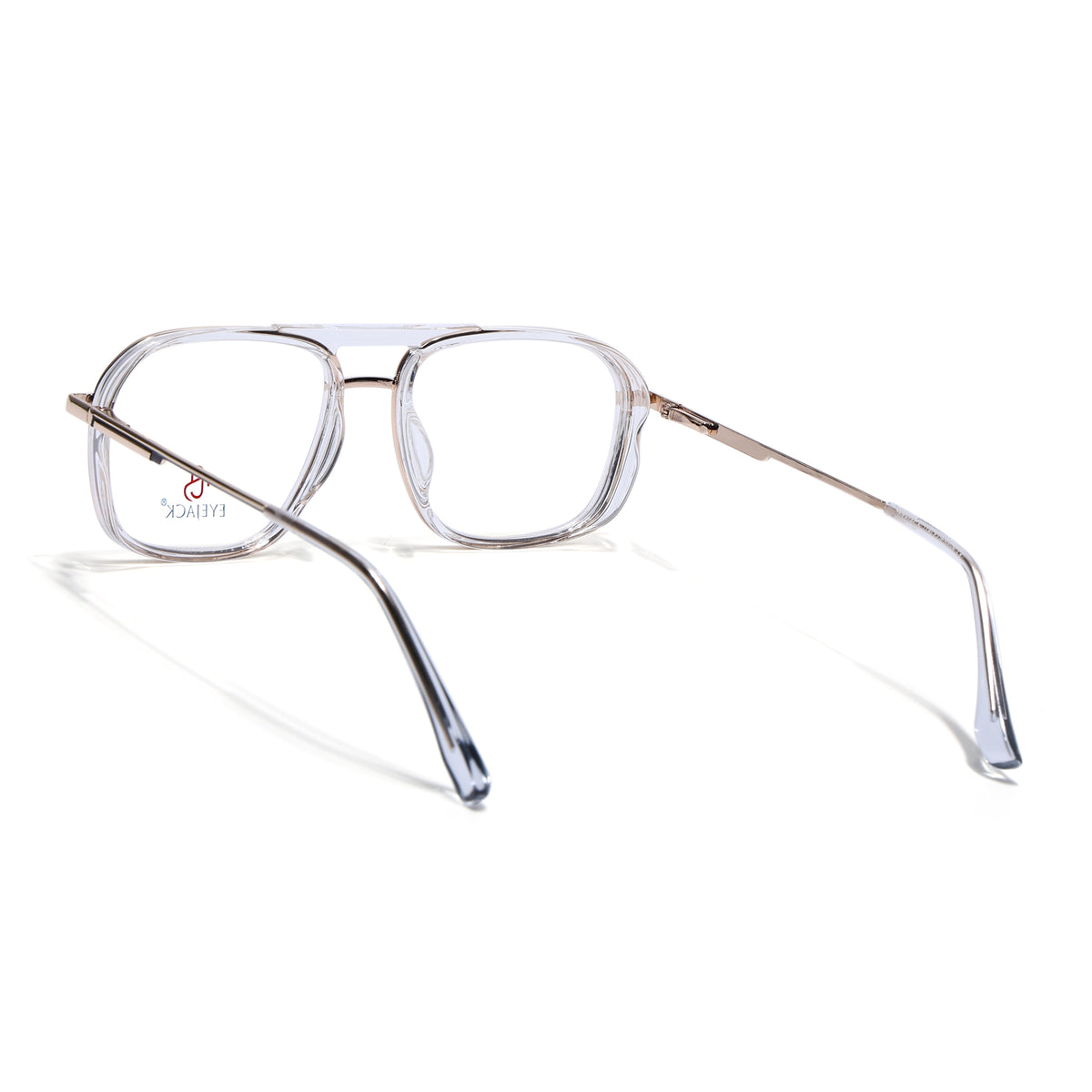 Eyejack Skyline Golden & Transparent Wayfarer Eyeglasses for Men & Women (170209FCL2041-C3)