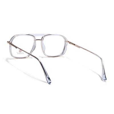 Eyejack Skyline Golden & Transparent Wayfarer Eyeglasses for Men & Women (170209FCL2041-C3)