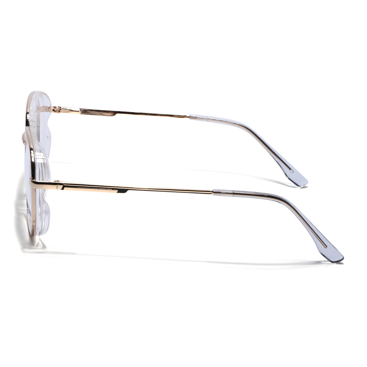 Eyejack Skyline Golden & Transparent Wayfarer Eyeglasses for Men & Women (170209FCL2041-C3)