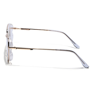 Eyejack Skyline Golden & Transparent Wayfarer Eyeglasses for Men & Women (170209FCL2041-C3)