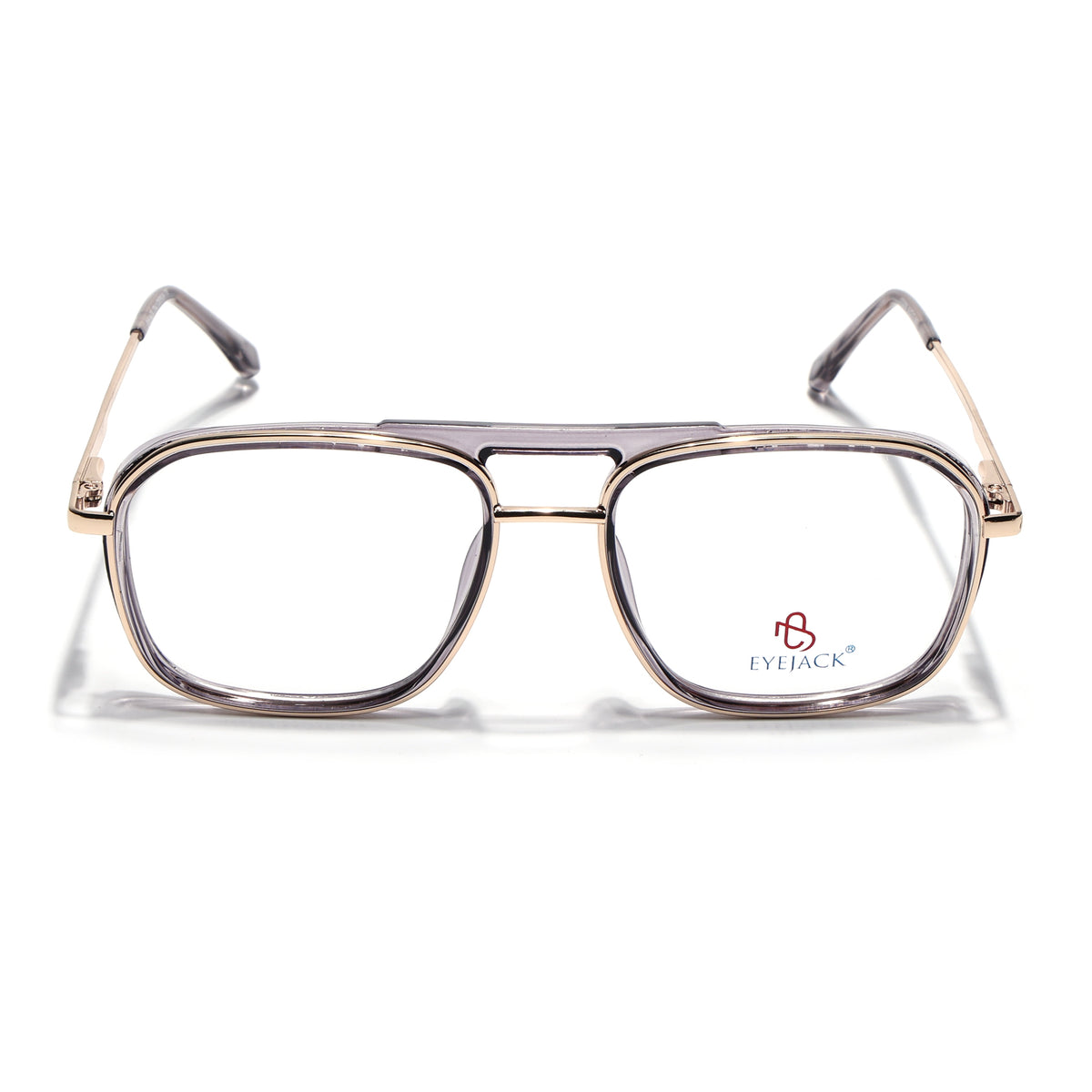 Eyejack Skyline Golden & Grey Wayfarer Eyeglasses for Men & Women (170209FCL2042-C4)
