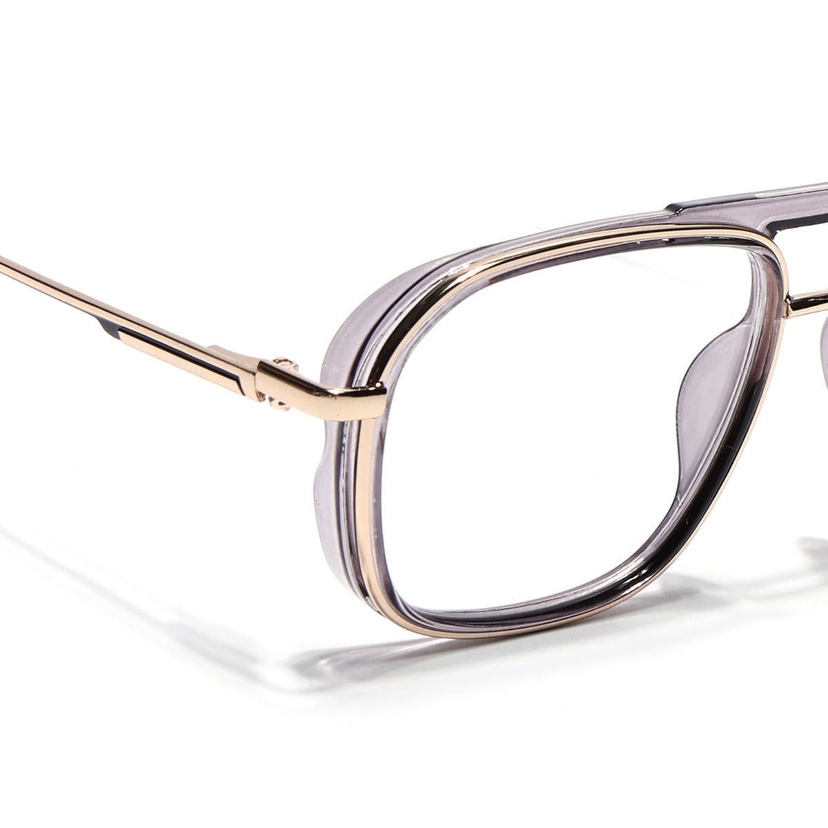 Eyejack Skyline Golden & Grey Wayfarer Eyeglasses for Men & Women (170209FCL2042-C4)
