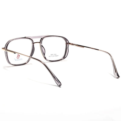 Eyejack Skyline Golden & Grey Wayfarer Eyeglasses for Men & Women (170209FCL2042-C4)