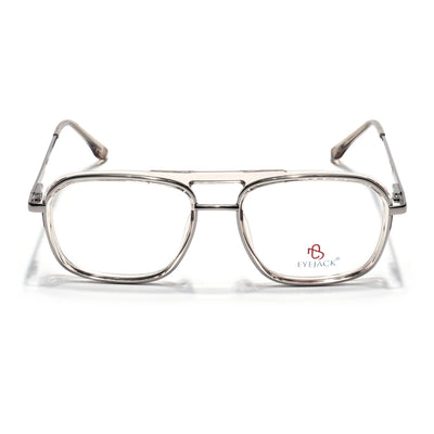 Eyejack Skyline Silver & Transparent Wayfarer Eyeglasses for Men & Women (170209FCL2043-C5)