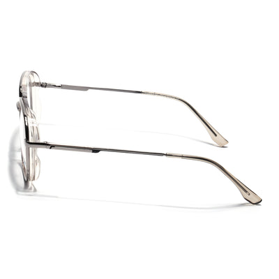Eyejack Skyline Silver & Transparent Wayfarer Eyeglasses for Men & Women (170209FCL2043-C5)