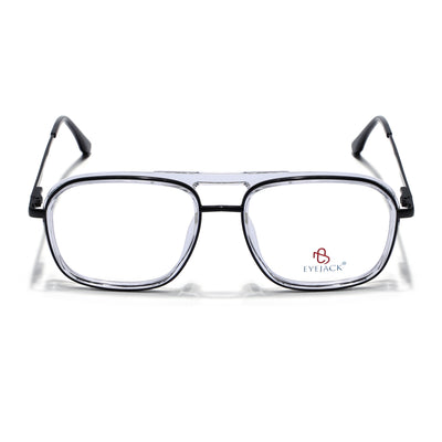 Eyejack Skyline Black & Transparent Wayfarer Eyeglasses for Men & Women (170209FCL2120-C6)