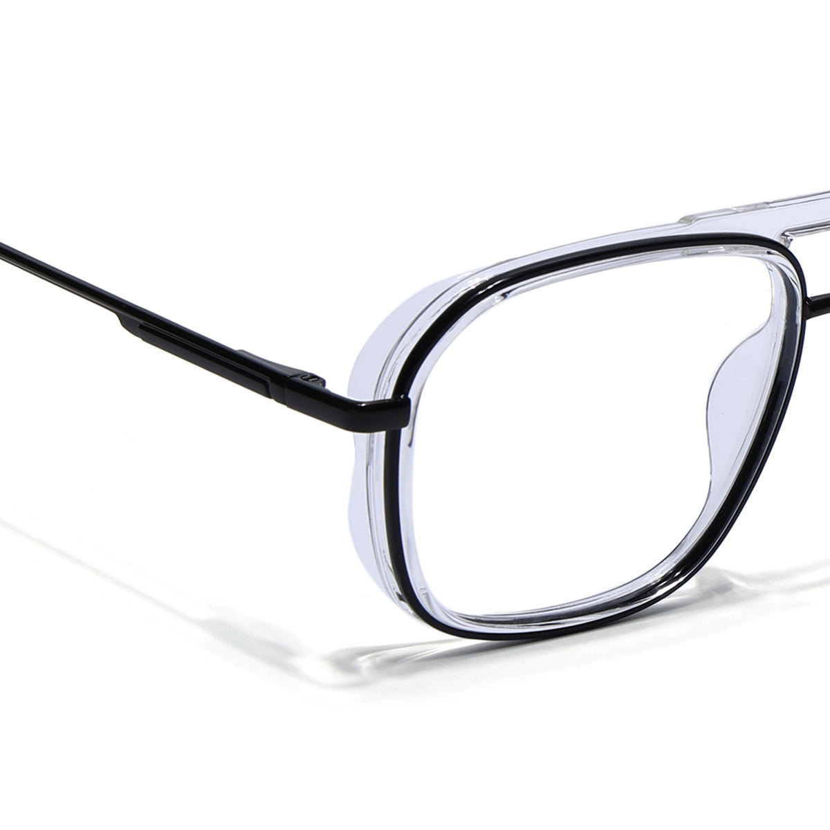 Eyejack Skyline Black & Transparent Wayfarer Eyeglasses for Men & Women (170209FCL2120-C6)
