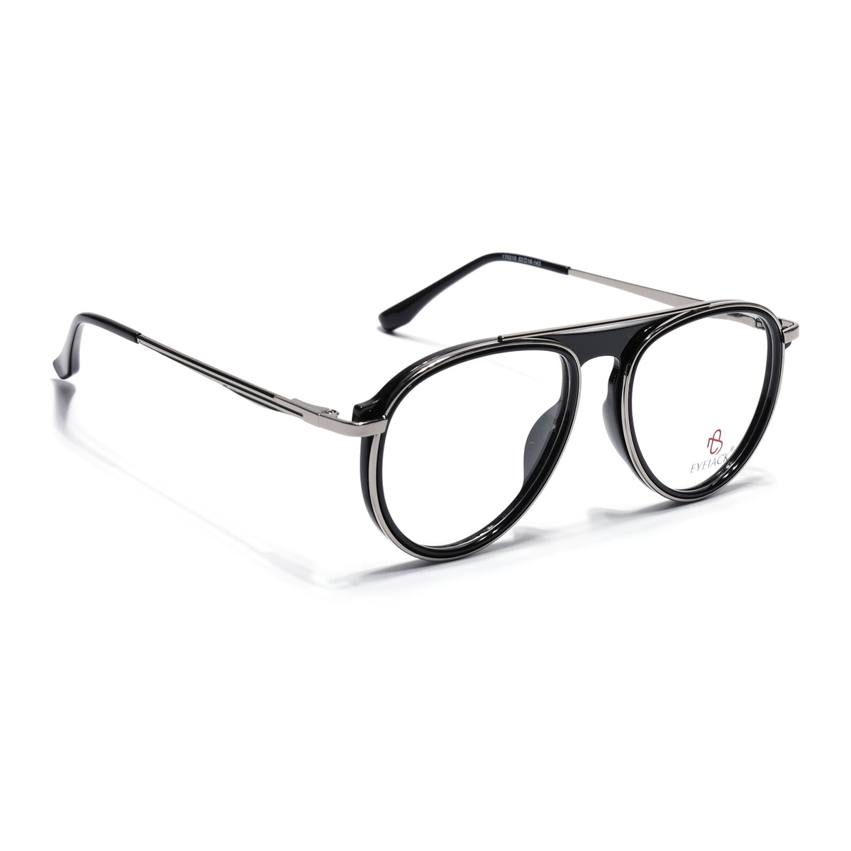 Eyejack Skyline Black & Silver Aviator Eyeglasses for Men & Women (170210FCL2044-C1)
