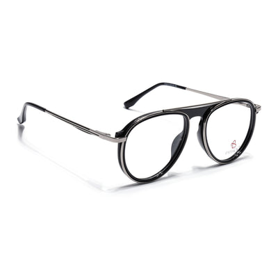 Eyejack Skyline Black & Silver Aviator Eyeglasses for Men & Women (170210FCL2044-C1)