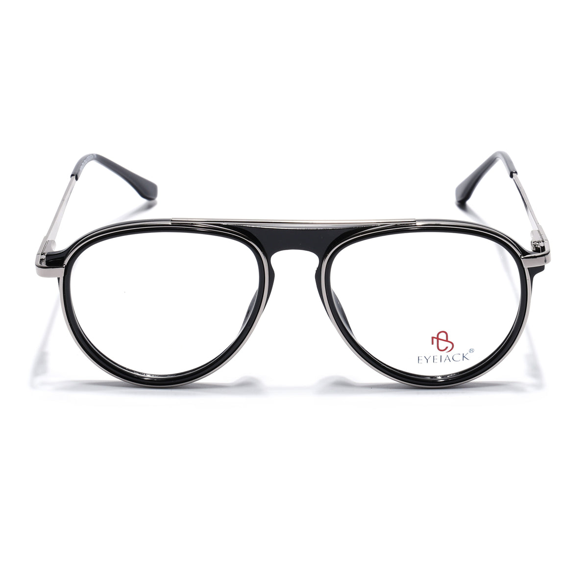Eyejack Skyline Black & Silver Aviator Eyeglasses for Men & Women (170210FCL2044-C1)