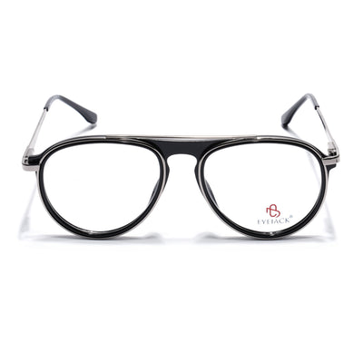 Eyejack Skyline Black & Silver Aviator Eyeglasses for Men & Women (170210FCL2044-C1)
