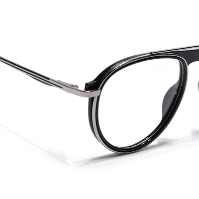 Eyejack Skyline Black & Silver Aviator Eyeglasses for Men & Women (170210FCL2044-C1)