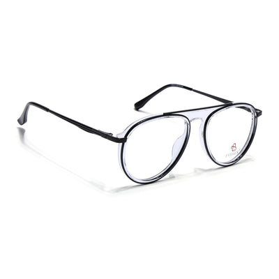 Eyejack Skyline Black & Transparent Aviator Eyeglasses for Men & Women (170210FCL2045-C2)