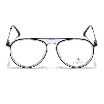 Eyejack Skyline Black & Transparent Aviator Eyeglasses for Men & Women (170210FCL2045-C2)