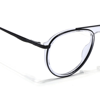 Eyejack Skyline Black & Transparent Aviator Eyeglasses for Men & Women (170210FCL2045-C2)