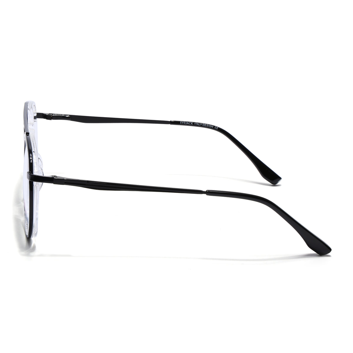 Eyejack Skyline Black & Transparent Aviator Eyeglasses for Men & Women (170210FCL2045-C2)