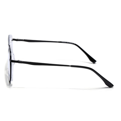 Eyejack Skyline Black & Transparent Aviator Eyeglasses for Men & Women (170210FCL2045-C2)