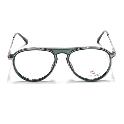 Eyejack Skyline Silver & Green Aviator Eyeglasses for Men & Women (170210FCL2047-C4)