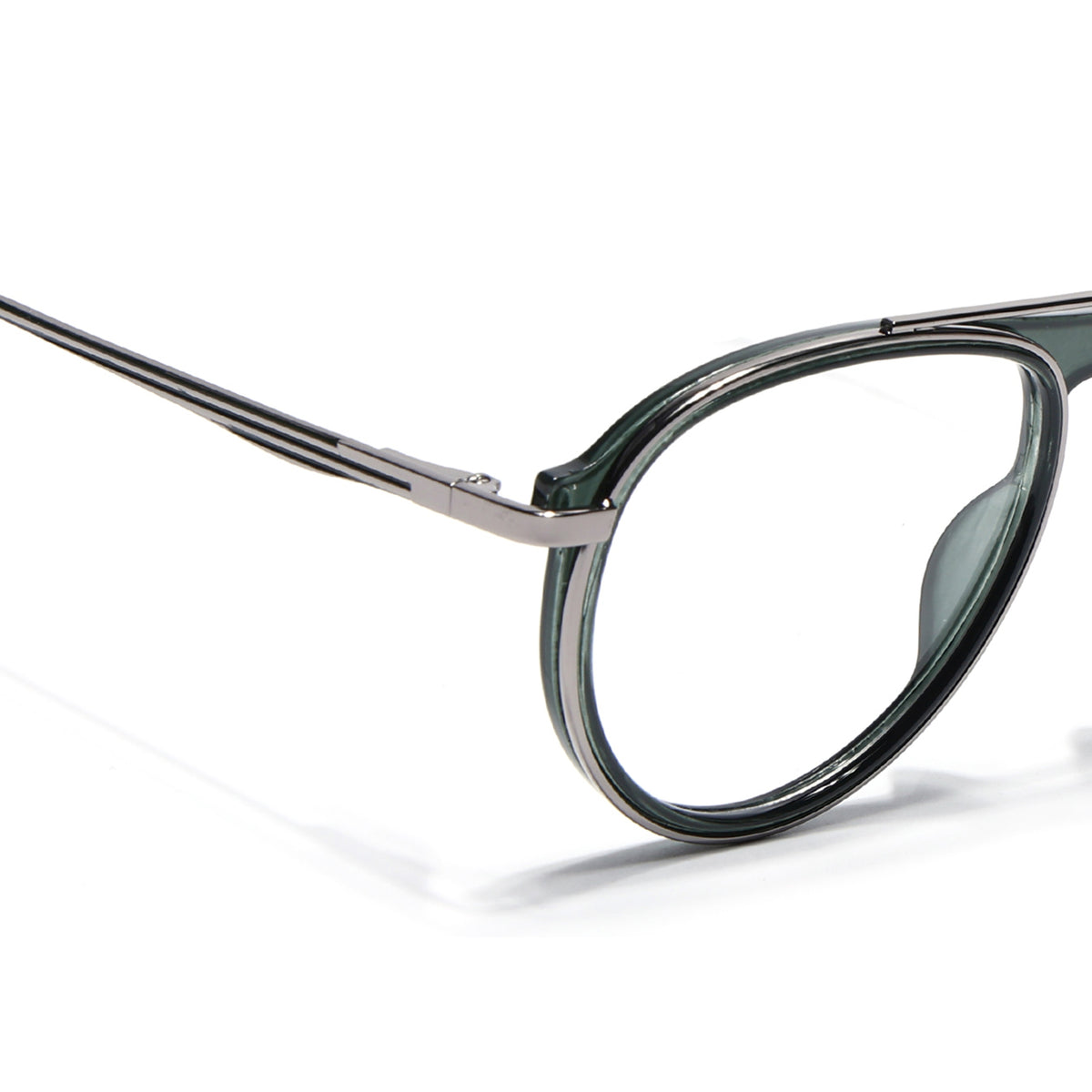 Eyejack Skyline Silver & Green Aviator Eyeglasses for Men & Women (170210FCL2047-C4)